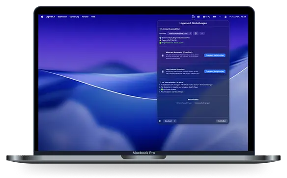 Logwise Einstellungen und Zeiterfassung auf macOS