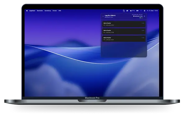 Logwise App Screenshot mit Zeiterfassungsübersicht
